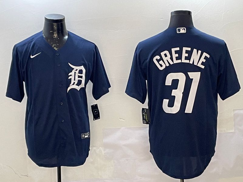 Men Detroit Tigers #31 Greene Drak Blue Game 2025 Nike MLB Jersey style 1